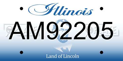 AM92205 Illinois License Plate