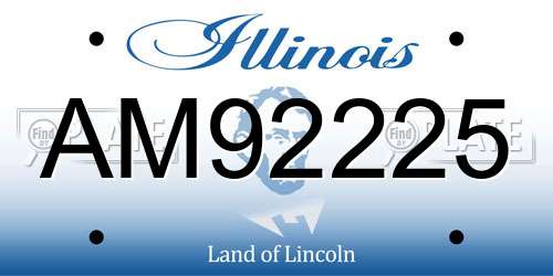 AM92225 Illinois License Plate