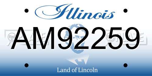 AM92259 Illinois License Plate
