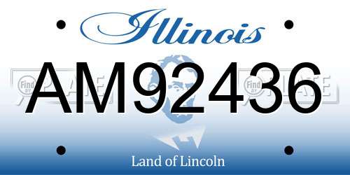 AM92436 Illinois License Plate