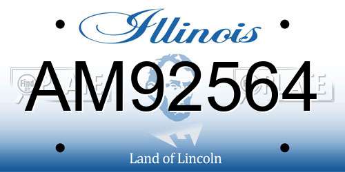 AM92564 Illinois License Plate