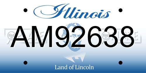 AM92638 Illinois License Plate