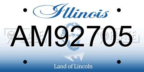 AM92705 Illinois License Plate