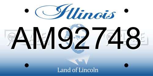AM92748 Illinois License Plate
