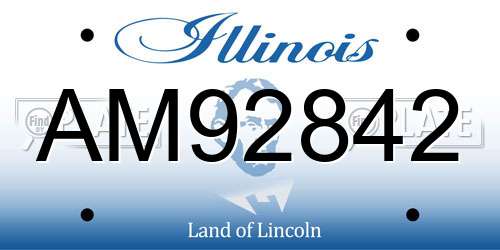 AM92842 Illinois License Plate