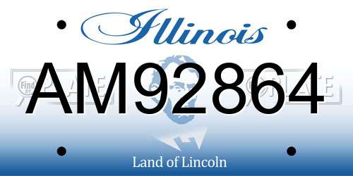 AM92864 Illinois License Plate