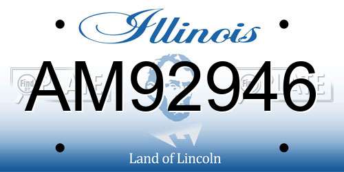 AM92946 Illinois License Plate