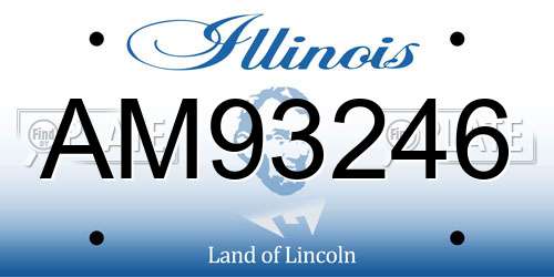 AM93246 Illinois License Plate