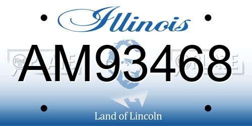 AM93468 Illinois License Plate