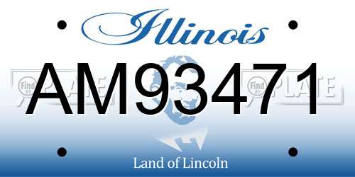 AM93471 Illinois License Plate