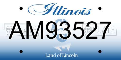 AM93527 Illinois License Plate
