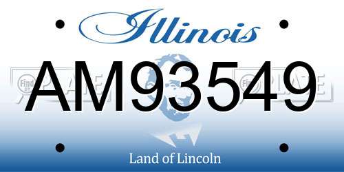 AM93549 Illinois License Plate