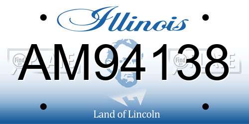 AM94138 Illinois License Plate