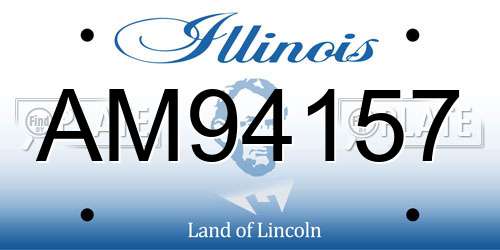 AM94157 Illinois License Plate