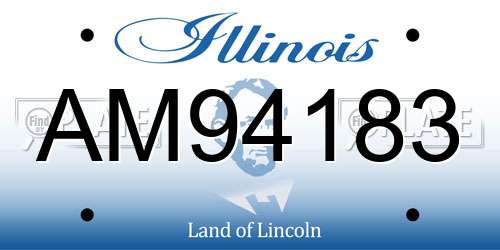 AM94183 Illinois License Plate