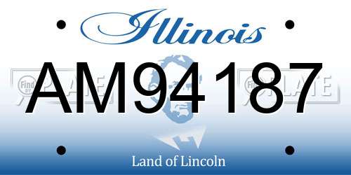 AM94187 Illinois License Plate