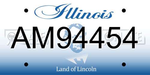 AM94454 Illinois License Plate