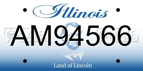 AM94566 Illinois License Plate