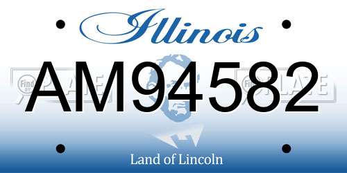 AM94582 Illinois License Plate
