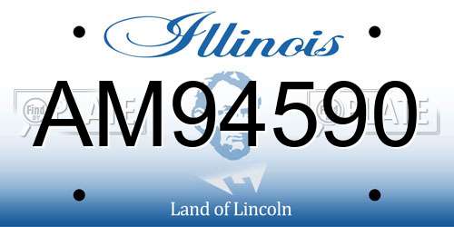 AM94590 Illinois License Plate