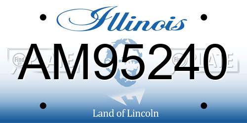 AM95240 Illinois License Plate