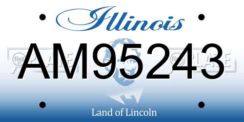 AM95243 Illinois License Plate