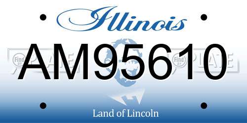 AM95610 Illinois License Plate