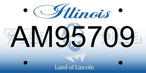 AM95709 Illinois License Plate
