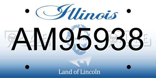 AM95938 Illinois License Plate