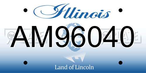 AM96040 Illinois License Plate