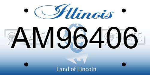 AM96406 Illinois License Plate