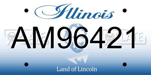 AM96421 Illinois License Plate