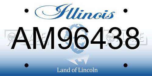 AM96438 Illinois License Plate