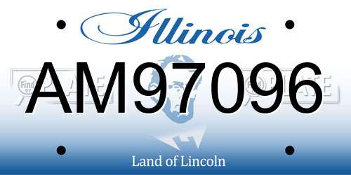 AM97096 Illinois License Plate