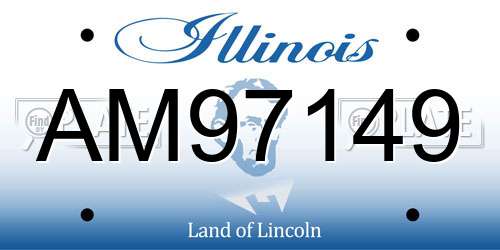 AM97149 Illinois License Plate