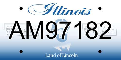 AM97182 Illinois License Plate