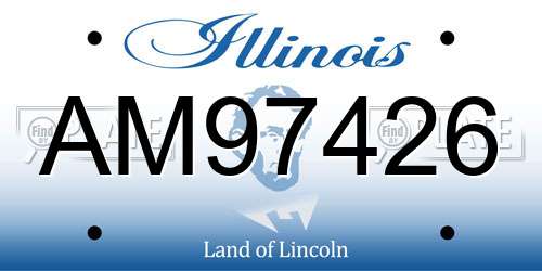AM97426 Illinois License Plate