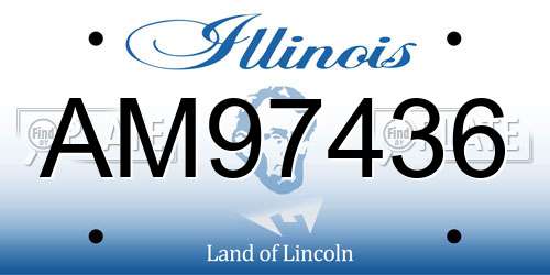 AM97436 Illinois License Plate