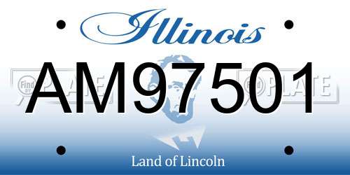 AM97501 Illinois License Plate