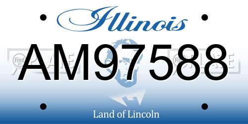 AM97588 Illinois License Plate