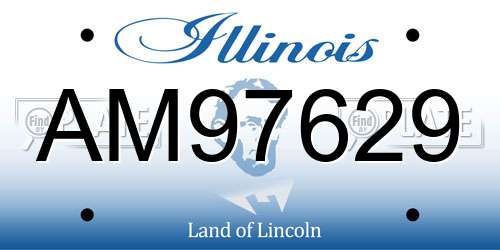 AM97629 Illinois License Plate