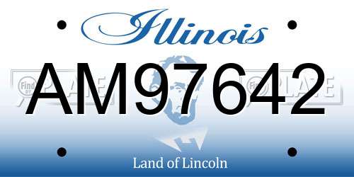 AM97642 Illinois License Plate