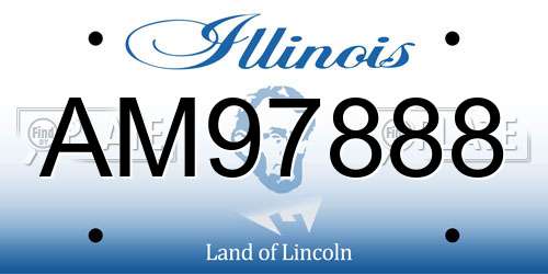 AM97888 Illinois License Plate