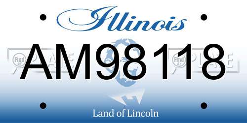 AM98118 Illinois License Plate