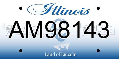 AM98143 Illinois License Plate