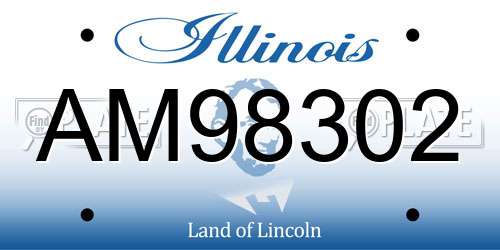 AM98302 Illinois License Plate