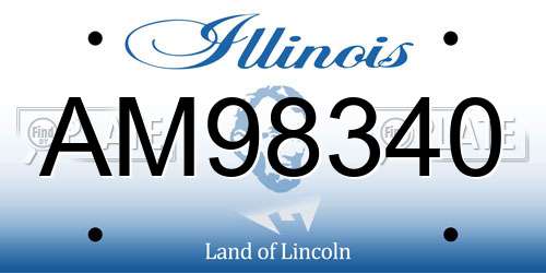 AM98340 Illinois License Plate