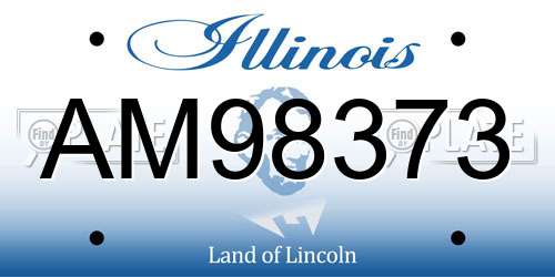 AM98373 Illinois License Plate