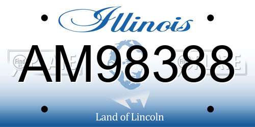 AM98388 Illinois License Plate