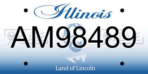 AM98489 Illinois License Plate